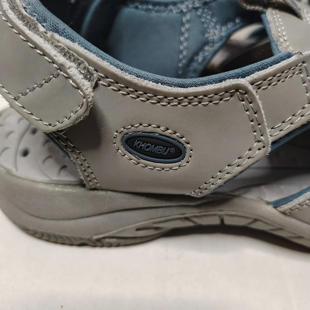 Khombu Water Hiking Gray Blue Women's Shoes Size 10 Medium Leather Upper